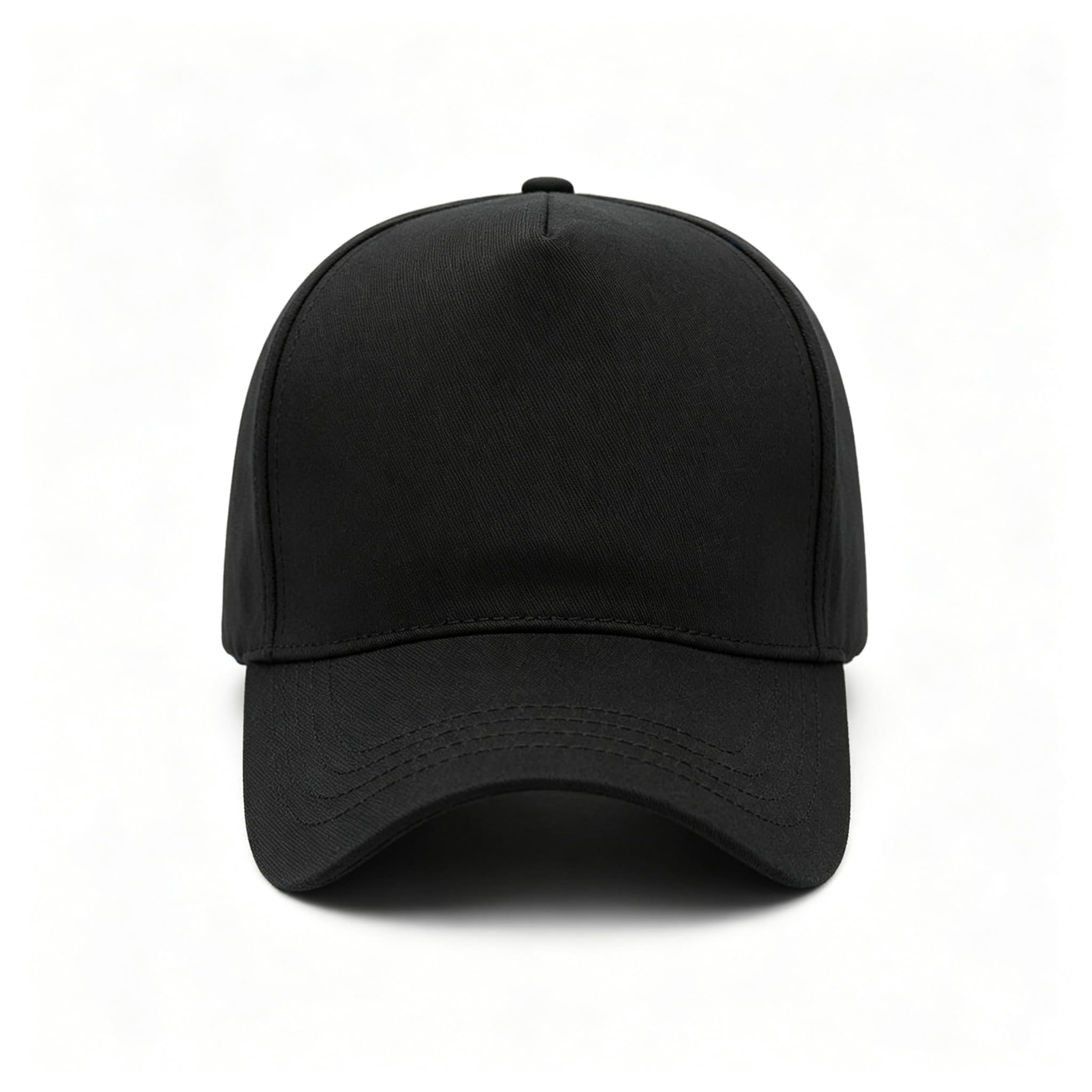 Oversize XXL Alta Corona Baseball cap Grande Testa Cappelli per Uomo papà Cappello Regolabile Plain Running cap 23.6"-65 cm, Nero, XXL/3XL