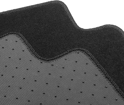 Miniatura 7 de IKON MOTORSPORTS, Alfombrillas compatibles con Nissan Kicks 2018-2024, filas delanteras y traseras de nailon negro para pies de automóvil, juego