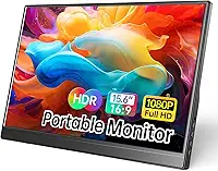 LucZeng Monitor Portatil 15,6'', FHD 1080P Extensor de Monitor Com USB C Dupla/HDMI, Segunda de Notebook Extensor De Tela, Ultra-Slim e portátil, Adequado para Viagens, Casa, Trabalho/Jogos