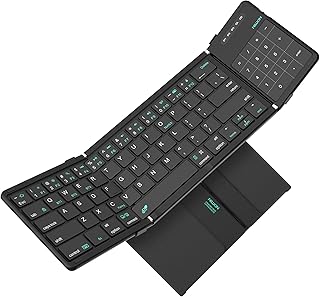 Nillkin Foldable Travel Keyborad with Touchpad & Number Pad, Bluetooth Wireless Portable Folding Full Size Keyboard with T Price In India