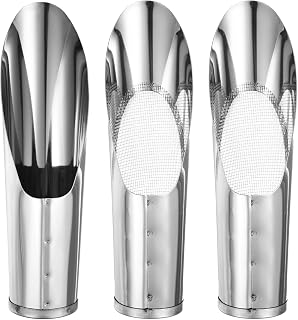 M METERXITY 1-Set Bonsai Soil Scoops, 2inch/5cm Stainless Steel Garden Soil Scoop Bucket Shovels and Soil Sifter for Transplanting/Flower Planting, Small Gardening Tools [Silver Tone]