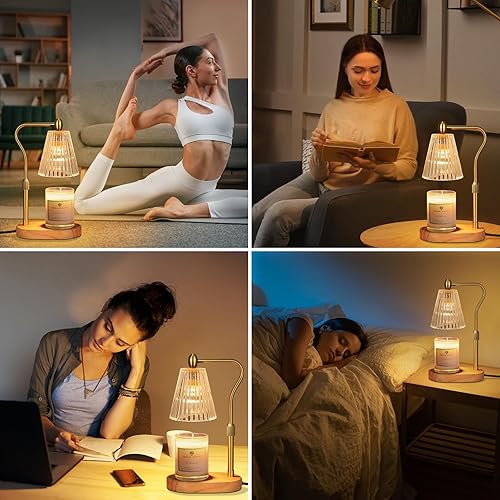 Miniatura 6 de Lámpara calentadora de velas con temporizador y regulador de intensidad de altura ajustable para decoración de la habitación del hogar, regalos de