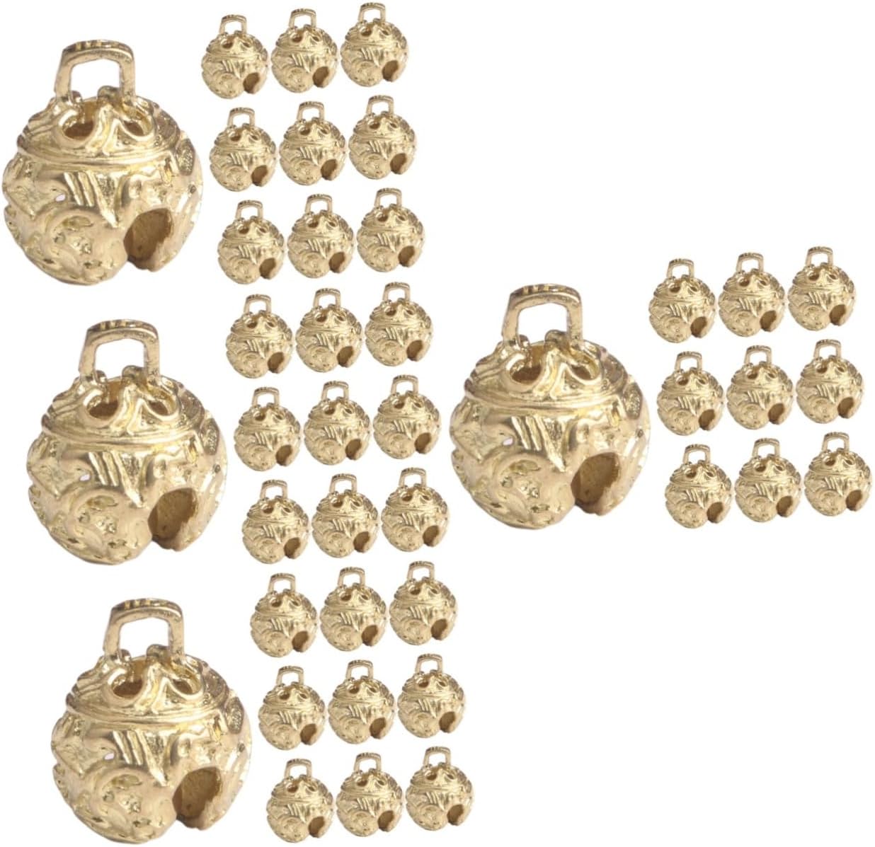 Levemolo 40pcs Vintage Craft Bells for Projects Smooth Edges for Jewelry Making Wind Chimes Home Decor Keychains and Holiday Decorations