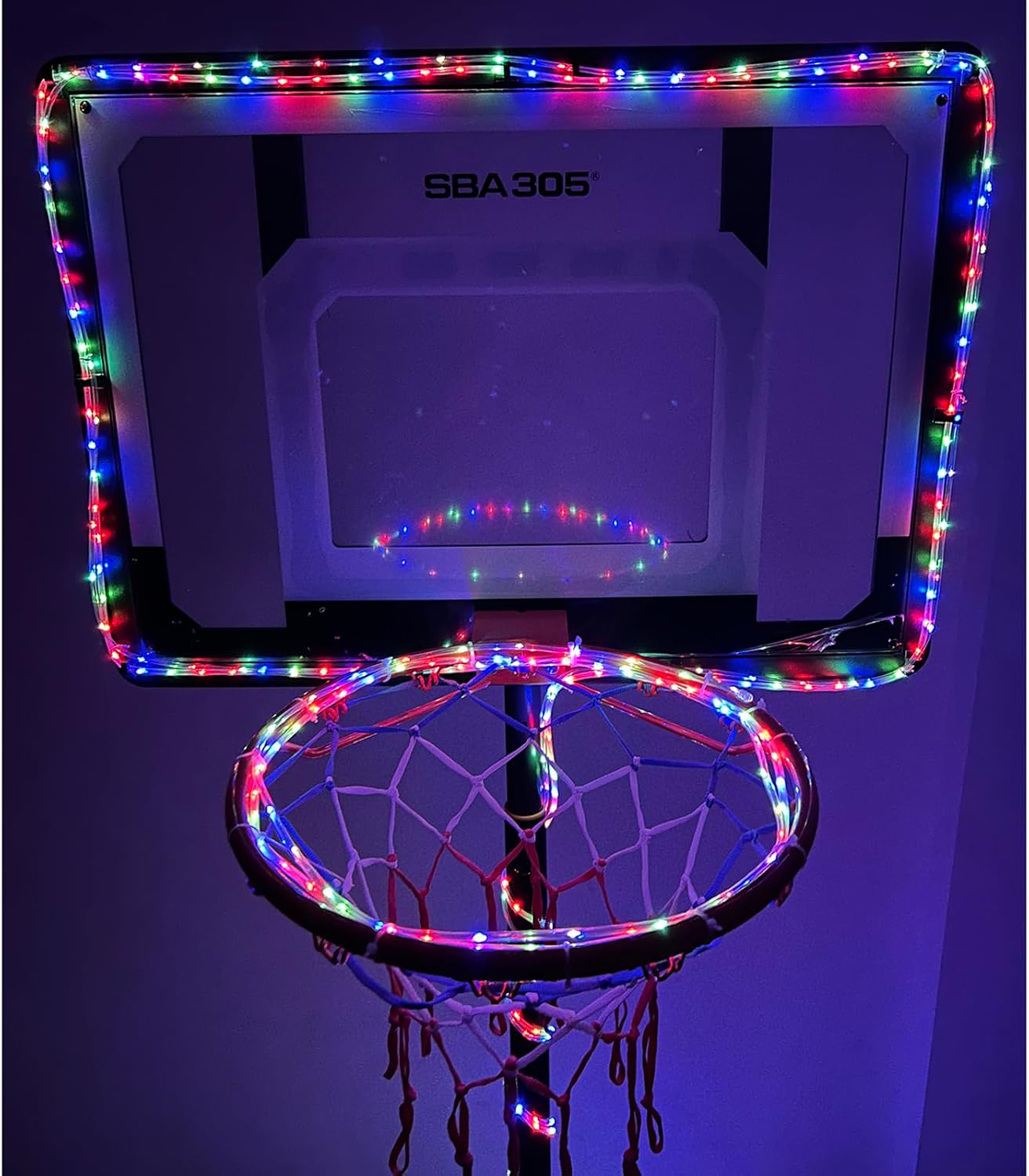 SCOTEEP LED Basketball Hoop Lights, 18ft LED Basketball Rim Light for Basketball Lovers Waterproof 8 Modes Multicolor for Playing at Night Outdoors