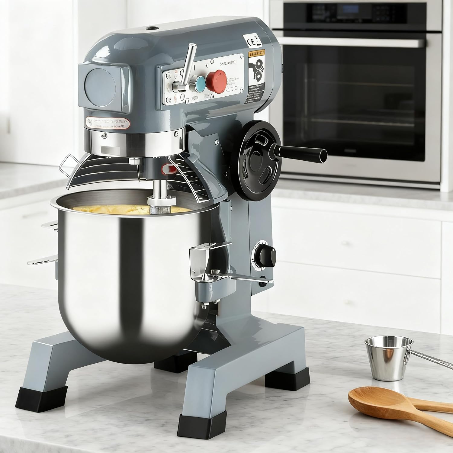 Commercial Food Mixer 20QT, Commercial Mixer with 3 Adjustable Speeds, Dough Mixer Timing Function, Commercial Stand Mixer with Stainless Steel Bowl for Schools Bakeries Pizzerias