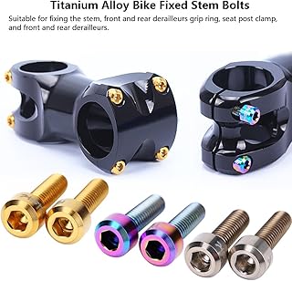 Vbestlife Titanium Stem Bolts M5 16mm Bicycle Stem Bolt Titanium Bolt Screws Bike Fixed Stem Bolts for Mountain Bicycle Stem Parts Bike Screws 6Pcs(Multi-Color)