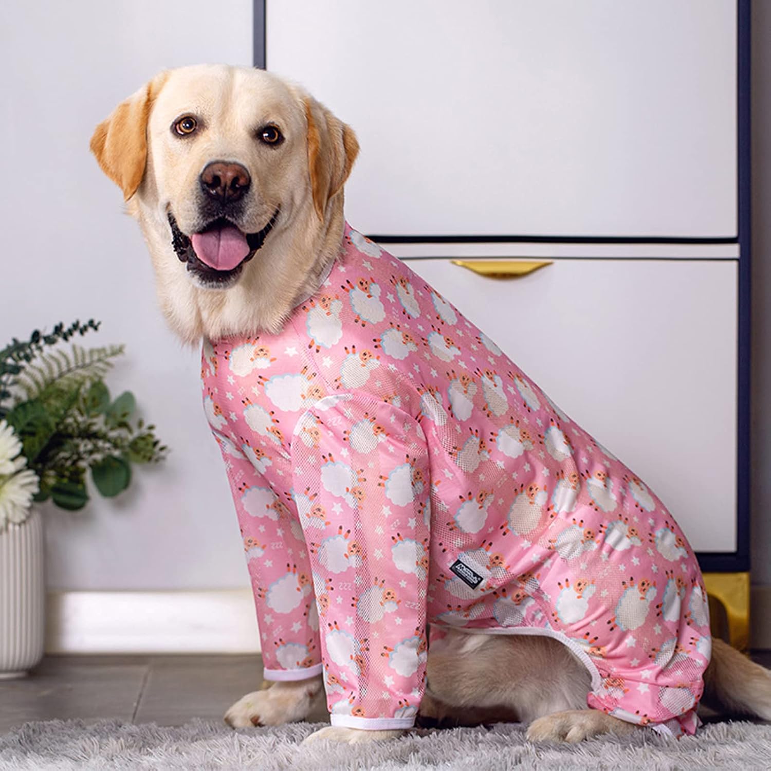 Dog Cooling Clothes,Breathable Mesh Cooling Pajamas for Dogs,Sunscreen Cooling Dogs Four-Legged Jumpsuit Costumes for Medium and Large Dogs Indoor Outdoor (3XL - Image 3