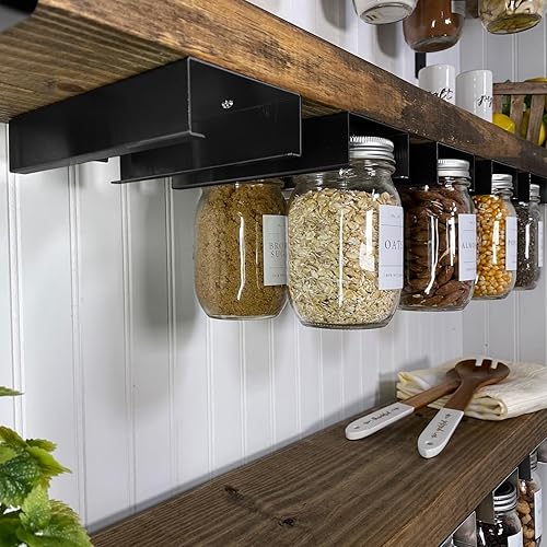 Miniatura 6 de Art Secret Soportes para tarros Mason (paquete de 2) soportes de almacenamiento para tarros Mason de boca regular, organización de tarros de