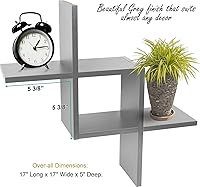 Vista 4 de Greenco Criss Cross Intersecting - Estantes flotantes para montar en pared.