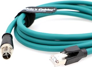Alvin's Cables M12 X Code 8 Position to RJ45 Ethernet Cable for Cognex in Sight 8200 8400 Series Industrial Camera Shielded Cord IP67 Waterproof 6.5ft/2M