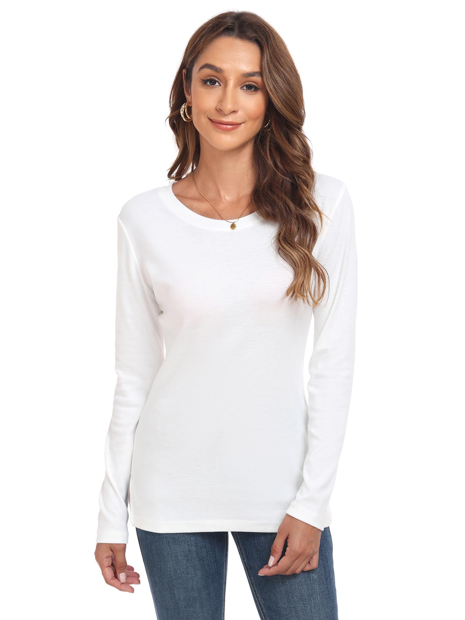 Womens 3/4 Sleeve Cotton Casual T Shirts Stretchy Crew Neck Slim Fit Leopard Print Blouse Tops