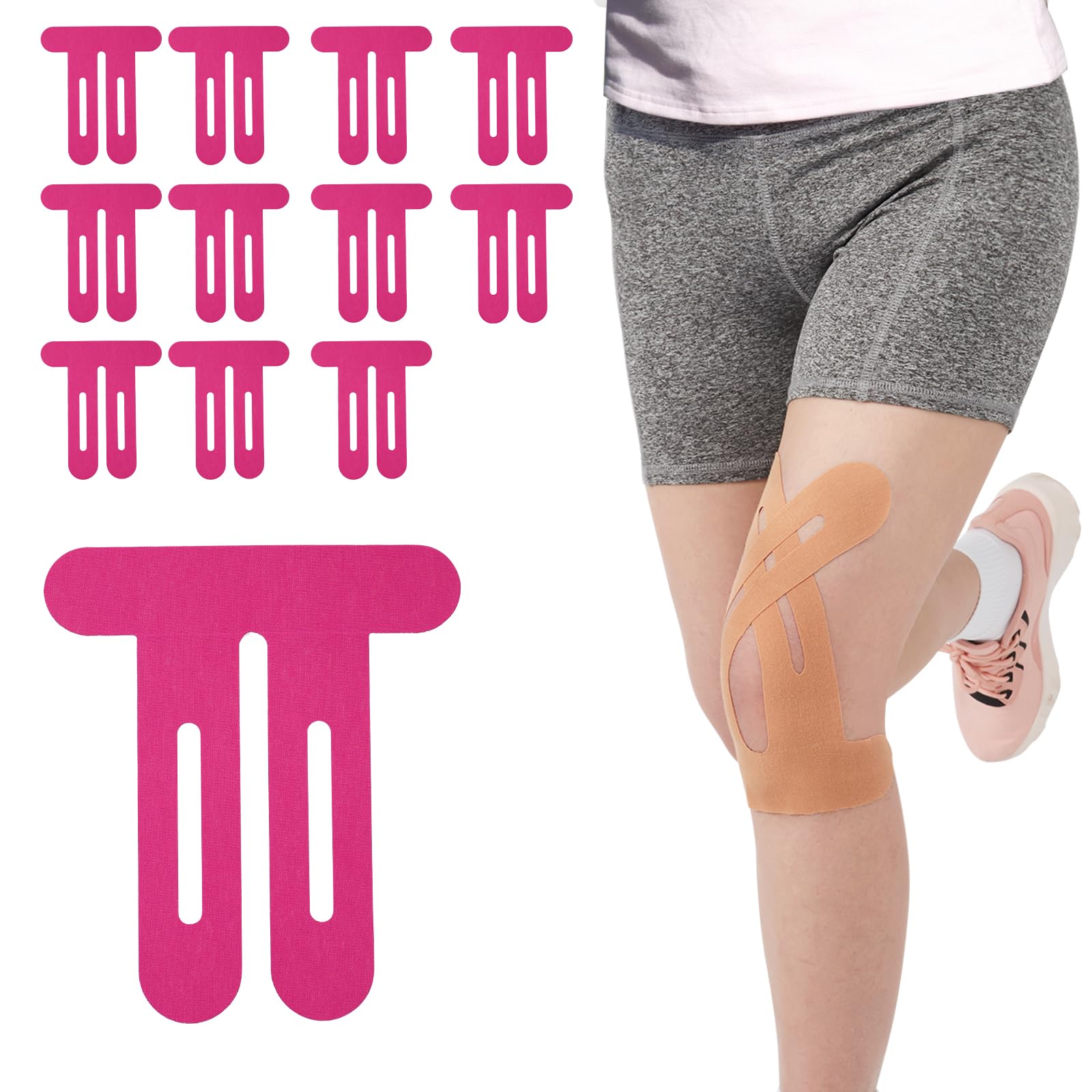 Kinesiology Tape for Knee 12 Pack Precut Knee Tape for Muscle Joints Athletic Sports Tape for Knee Support