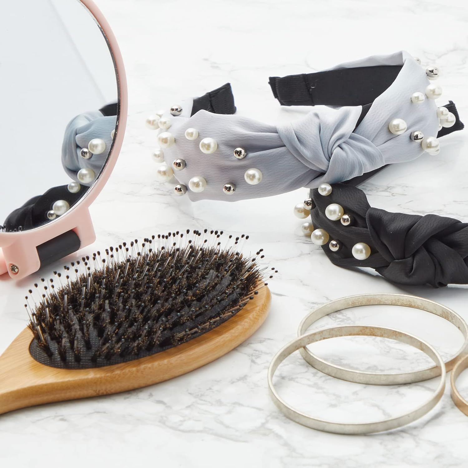 Pearl Knot Headbands for Women and Girls, Fashion Headbands with Pearls (6 Colors, 6 Pack) : Beauty & Personal Care