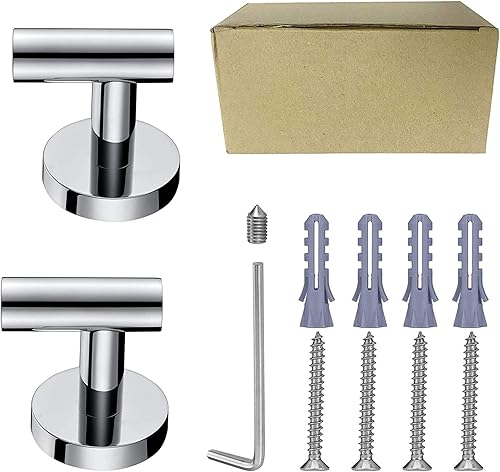 Miniatura 6 de Nolimas Gancho para toallas, cromo pulido SUS304, acero inoxidable, ropa de baño, armario, esponjas, gancho para bata, montaje en pared, redondo,