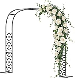 Xverycan Arche Jardin pour Rosiers Plantes Grimpantes, Arche de Jardin métallique Plus Robuste 2,4x2,4m,Arche de Jardin en Treillis,Décoration de Fête