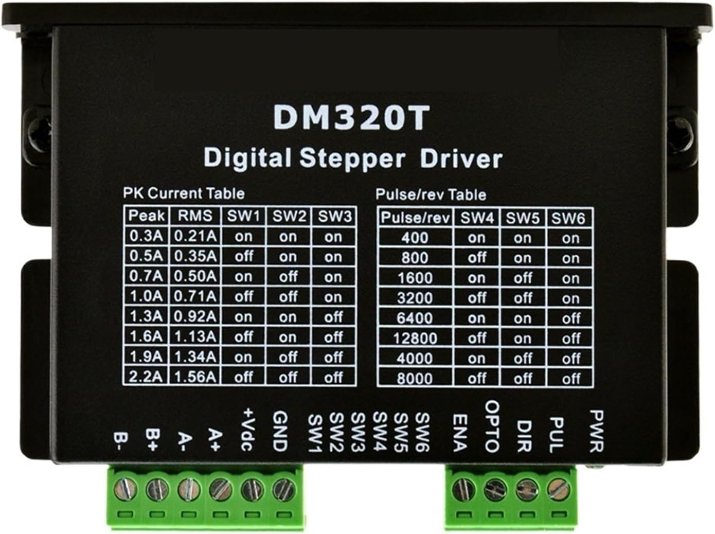 Digital Stepper Driver 0.3-2.2A 10-30VDC for Nema 8, 11, 14, 16, 17 Stepper Motor