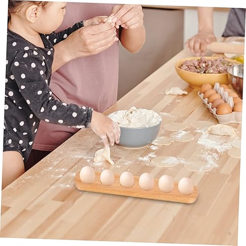 Miniatura 2 de Bandeja de huevos de madera, bandeja de almacenamiento de huevos de escritorio, bandeja de almacenamiento de huevos, organizador de almacenamiento