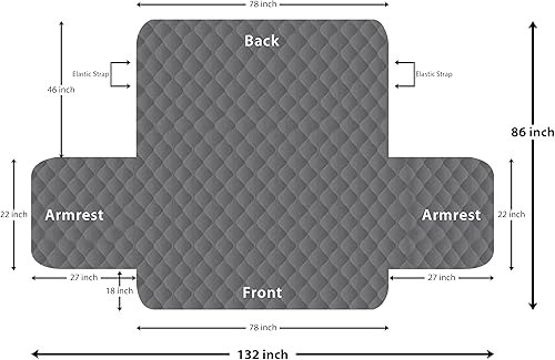 Miniatura 6 de Utopia Bedding Funda reversible de gran tamaño para sofá, resistente al agua, protector de muebles con varillas de espuma y correas elásticas para