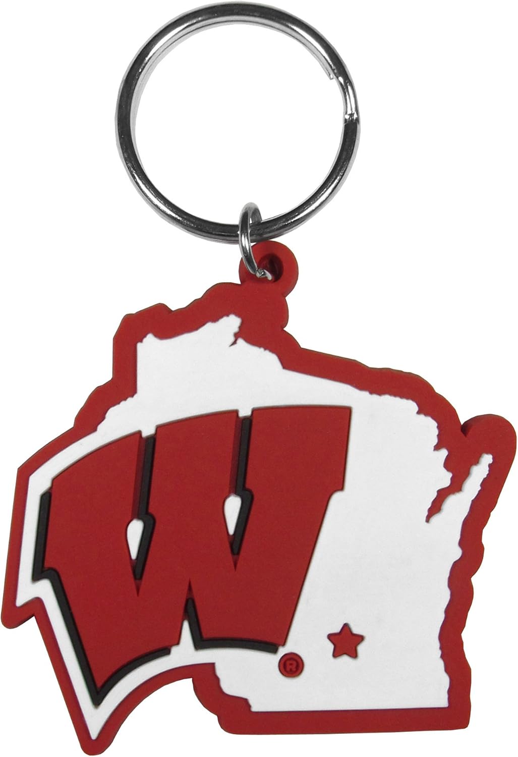 Siskiyou Sports Unisex NCAA Wisconsin BadgersHome State Flexi Key Chain, Red, Split Ring : Sports & Outdoors