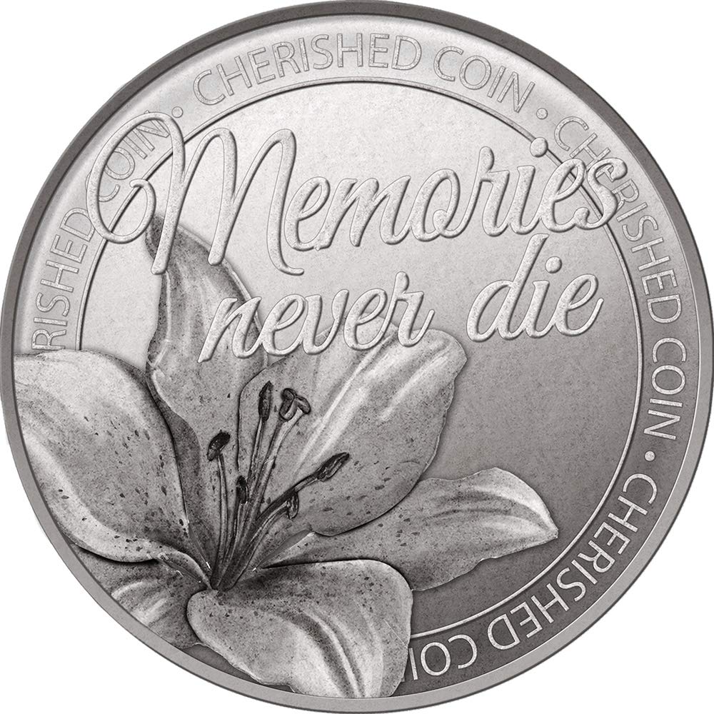 SensationsMemories Never Die Cherished Lucky Coin Engraved Message Keepsake Gift