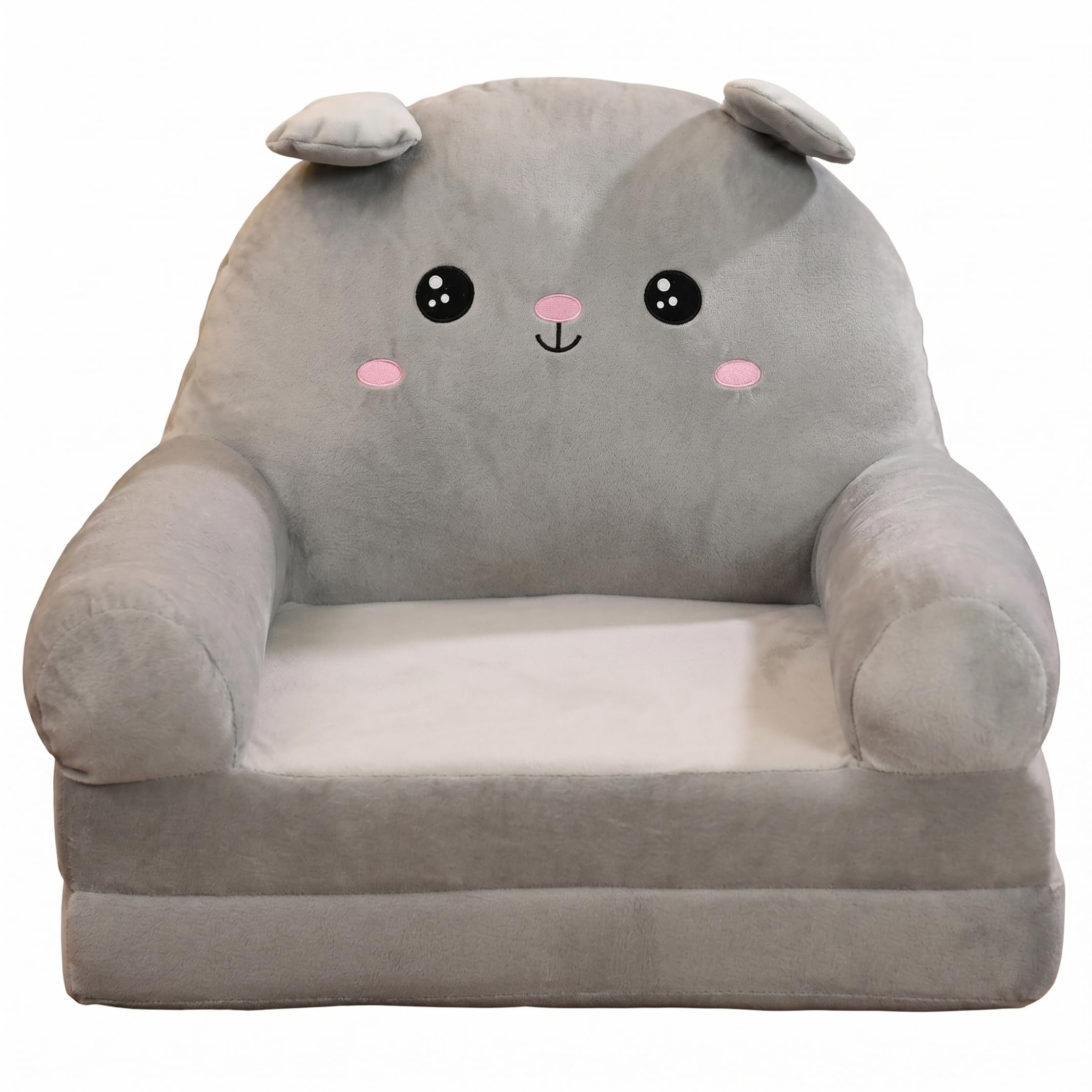 BeVistoso Kids Couch Kids Sofa Chair Soft Foldable Toddler Chair for Playroom Bedroom, Mice, with Cute Cartoon Animal Design