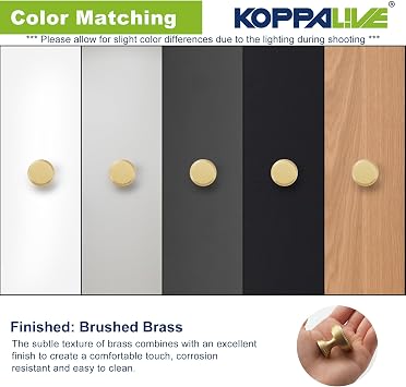 10-Pack Solid Brass Kitchen Cabinet Knobs, Modern Gold Drawer Knobs for Dresser, Round Step Cabinet Knobs Pulls, Brushed Finish, Diameter 1-11/64 Inches