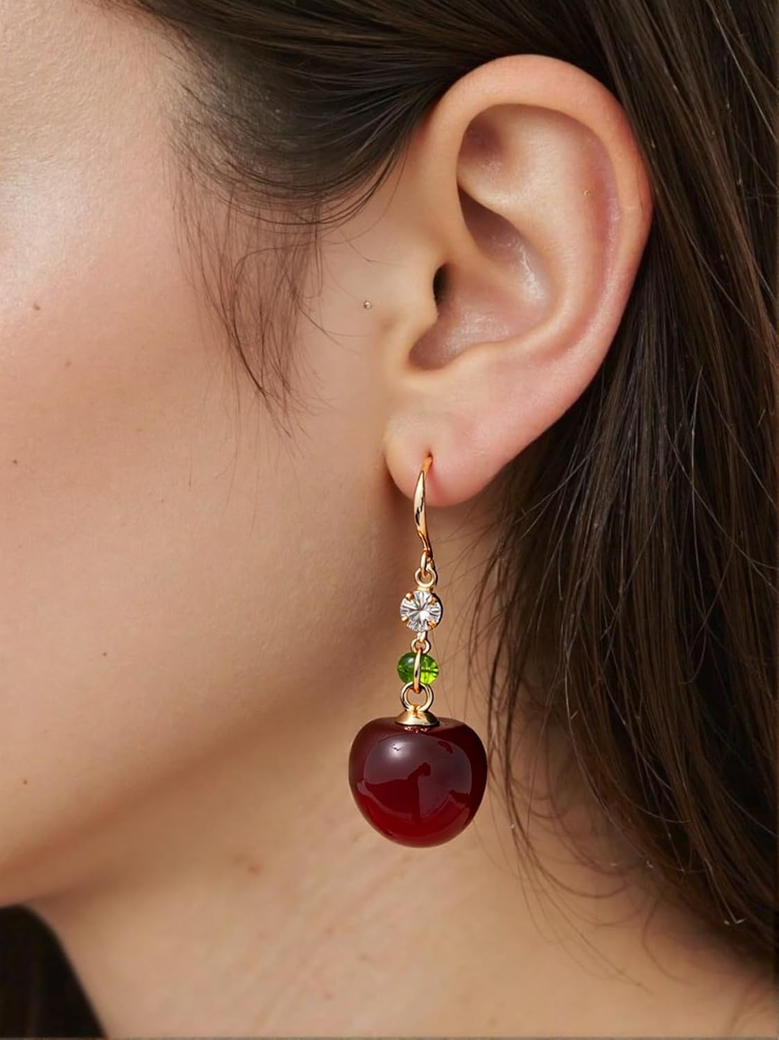 3D Strawberry Earrings for Women Halloween Earring Cute Dainty Cherry Drop Dangle Earrings Trendy Red Fruit Earring Lightweight Accessories Birthday Cosplay - Image 2