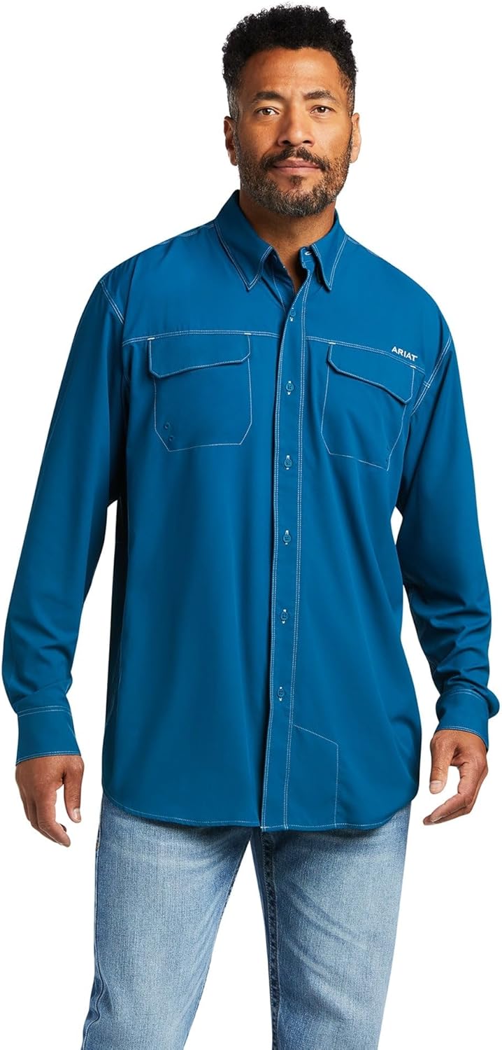 Ariat Mens 10039580 Teal L/S Ventek Outbound Shirt XL Green