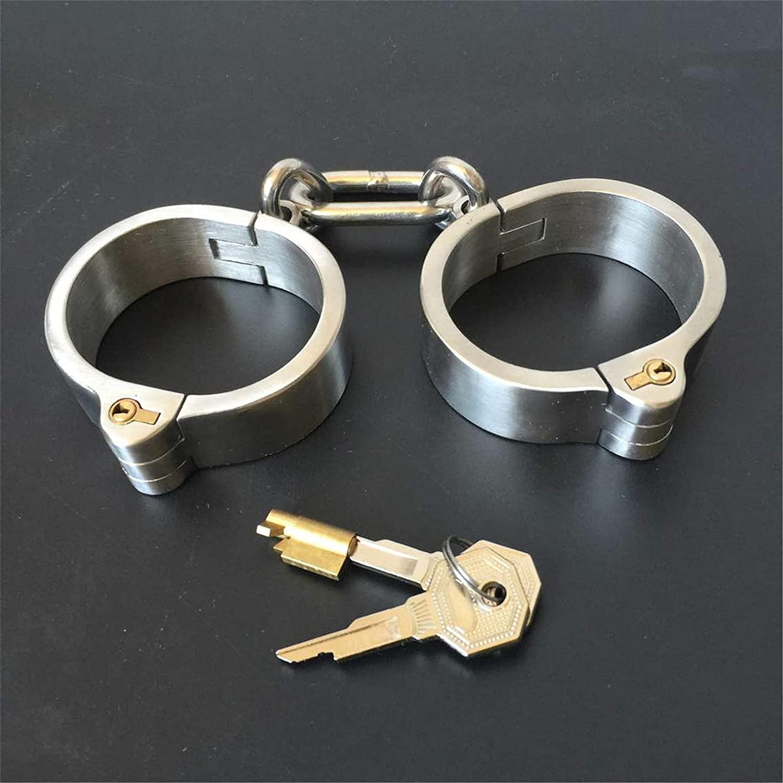 Erotische Metall Sex Handschellen mit Schlüssel, 1 Paar SM Bondage Hand Manschette/Handcuffs Fetisch Slave Restraint Sex Spielzeug für Männer Frauen Cosplay Erwachsene Spiel,Mann 6.5 * 5.3cm