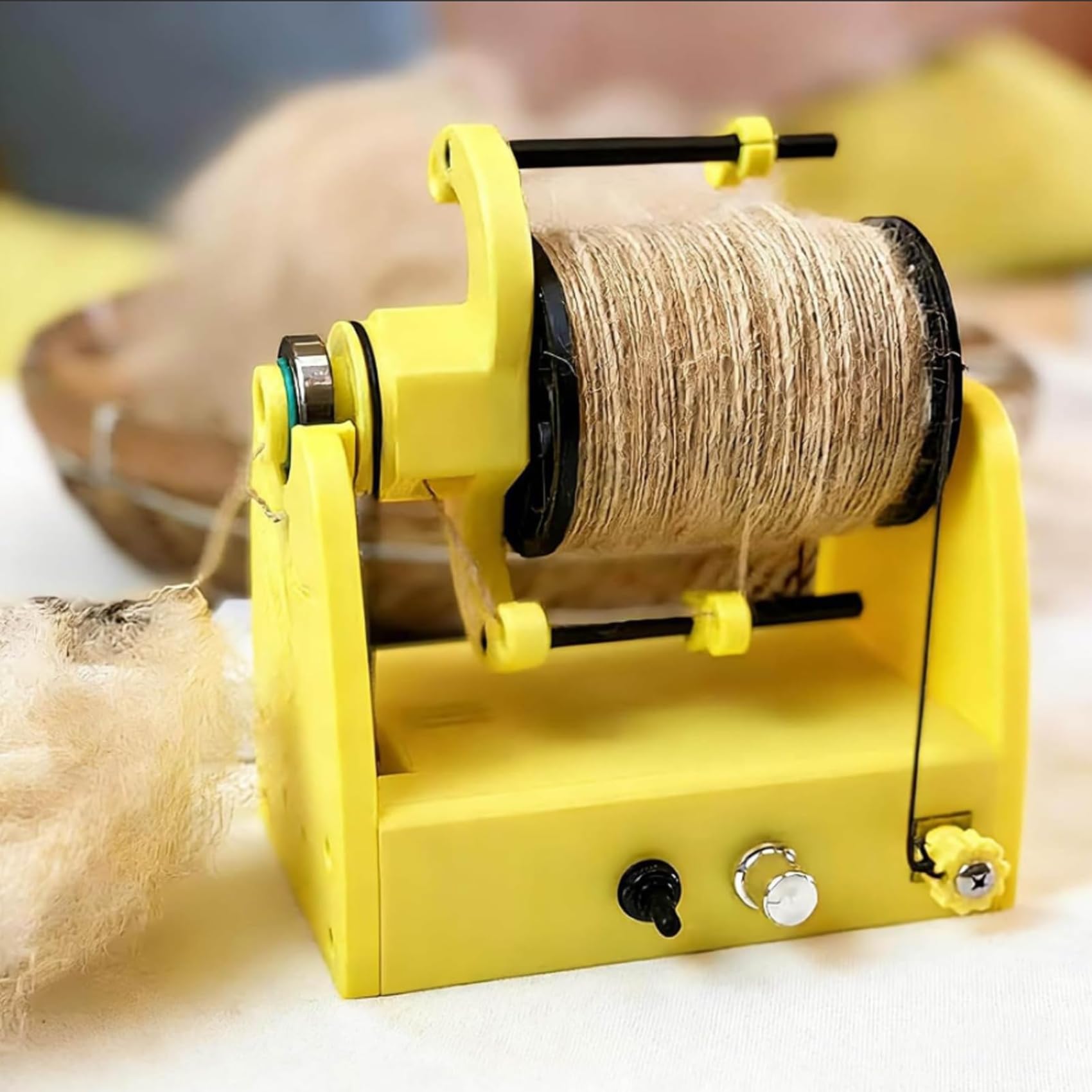 Fusa elettrica per filatura di filati, capacità 80g con interruttore a pedale, velocità regolabile 800 giri/min, avvolgitore per lana per roving misto e fai-da-te