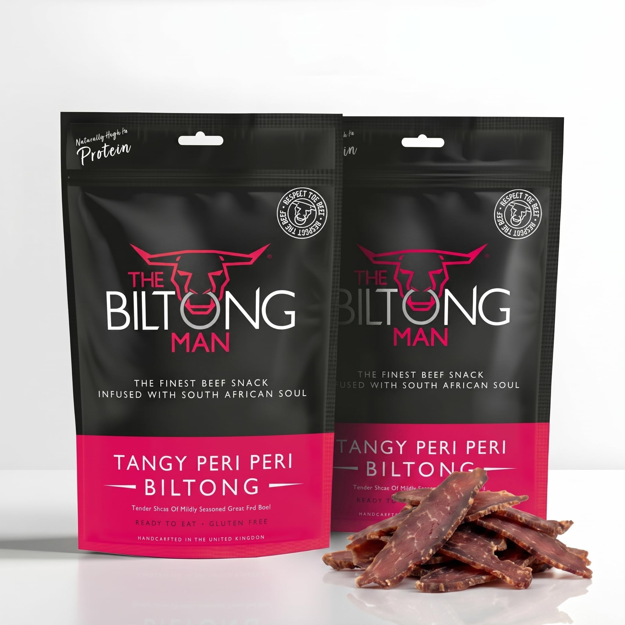 Peri-Peri Beef Biltong - High-Protein Dried Beef Snack, 1000g (2 x 500g)