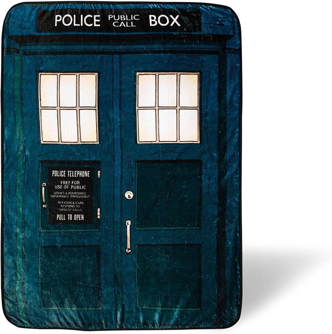 Surreal Entertainment Doctor Who TARDIS Oversized Plush Throw Blanket | Cozy Sherpa Cover For Sofa, Bed | Super Soft Fleece Blanket | Official BBC One Collectible | 45 x 60 Inches, Blue, One Size