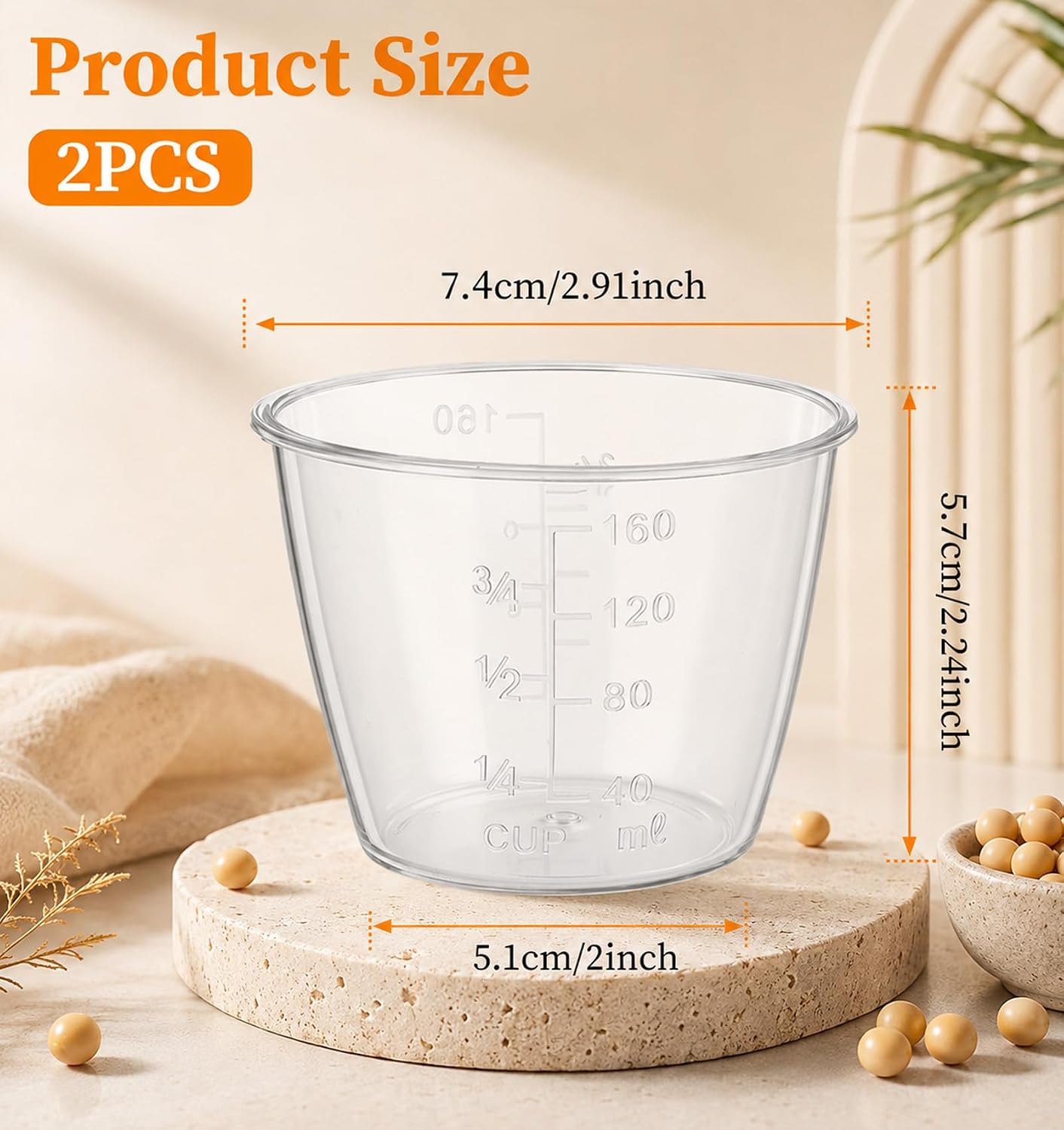 2 Pcs Rice Cup Measure, Rice Measuring Cup for Rice Cooker