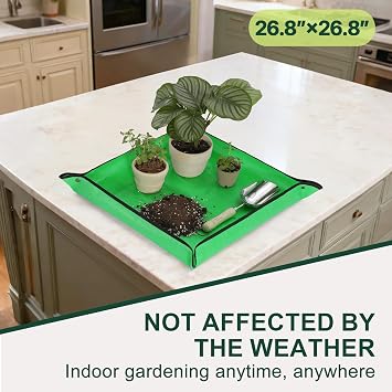 Waterproof Repotting Mat Super Thick for Potting Soil & Mix 26.8x26.8 | Succulent & Cactus Soil Potting Mat - Durable Foldable Easy Clean - Mess-Free Indoor Plant Soil Gardening Essentials