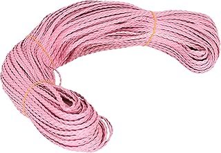 Respicefinem PU Cordera Trenzada 3 Trenzas de Giro Ideal para el Accesorio de Collar de Pulsera de joyería de Bricolaje con Ancho de 5 mm y 100 Metros de Longitud en Color Rosa