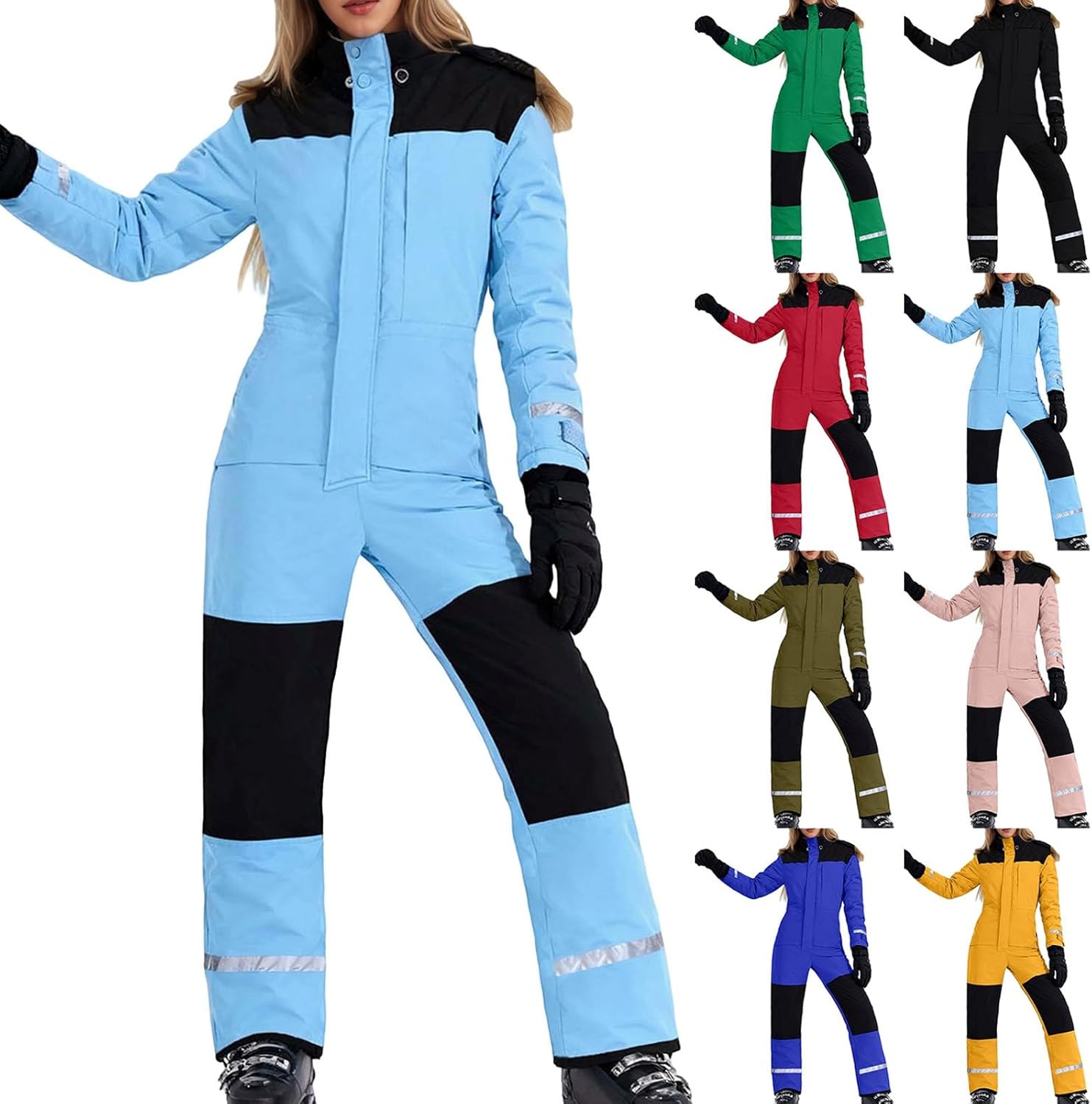 Snow Suits for Women Men One Piece Windproof Waterproof Jumpsuit Winter Snowsuit Skiing Snowboarding Outfits Snow Clothes