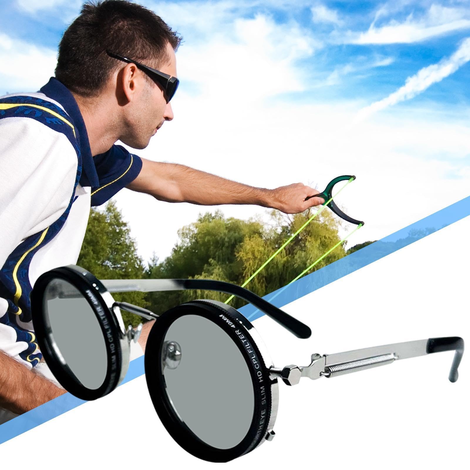 Regulowane okulary przeciwsłoneczne, ergonomiczna zaokrąglona oprawka, 47 g, okulary przeciwsłoneczne do jazdy motocyklem, okulary przeciwsłoneczne do jazdy na rowerze, przenośna konstrukcja, do
