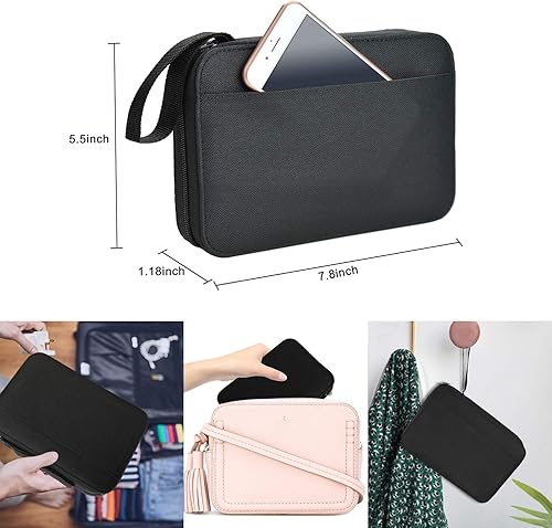 Miniatura 6 de Kit de costura portátil para manualidades, principiantes, viaje y arreglos de emergencia, en un estuche negro de calidad prémium