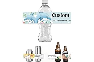 30-200pcs Personalized Water Bottle Stickers: Custom Vinyl Stickers for Branding, Parties, Weddings, and More
