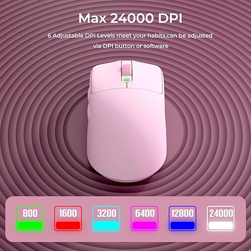 Miniatura 6 de RK ROYAL KLUDGE RK M30 Ratón Inalámbrico para Juegos, 24000 DPI, 43g Ultraligero, Sensor PAW3311, 2.4G/Bluetooth/USB-C Recargable Inalámbrico con 5