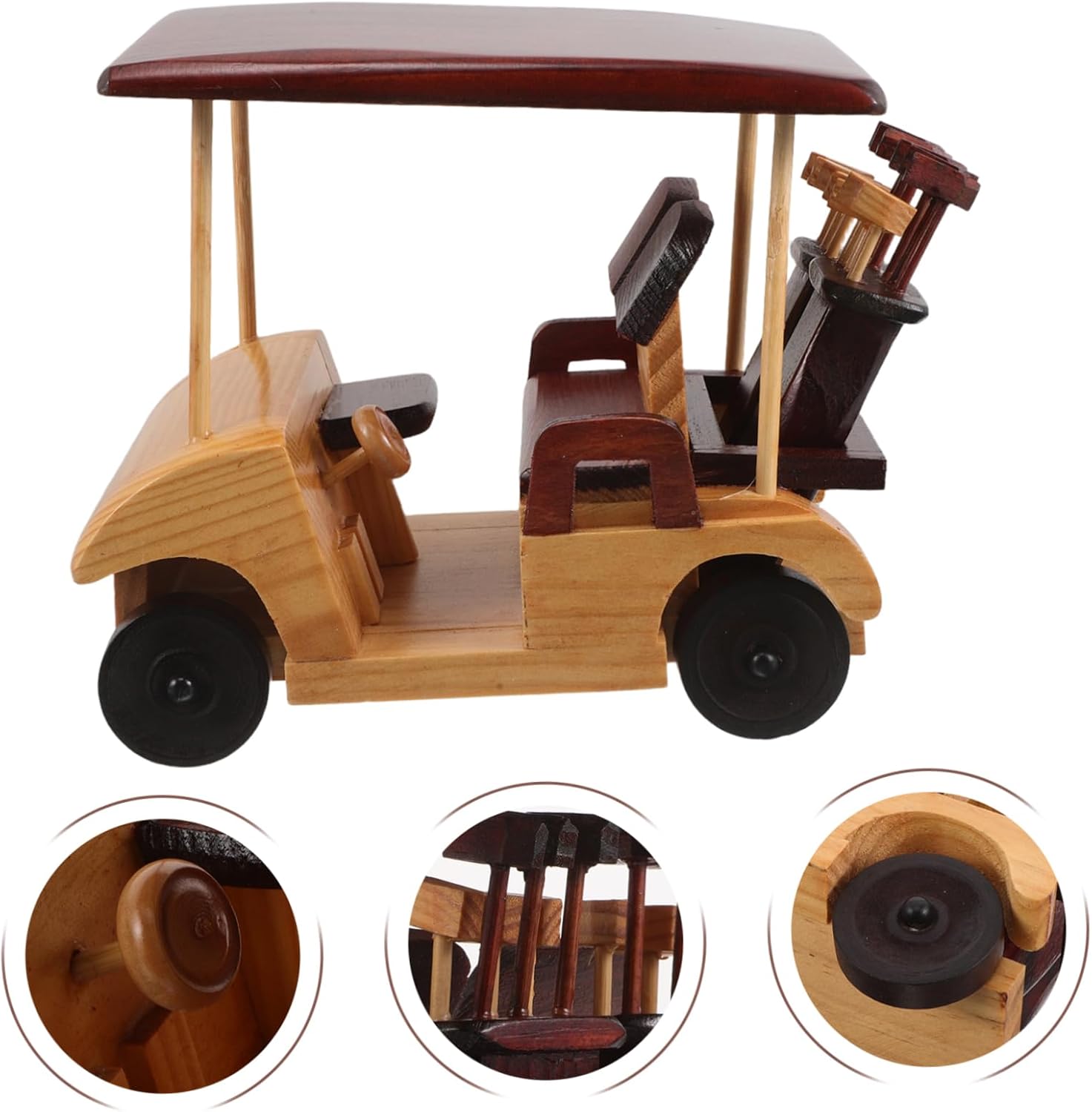 SUPVOX Rustic Wooden Retro Car Model Handmade Vintage Vehicle Ornament for Home and Office Decor Elegant Antique Design Desktop Sculpture Unique for Car Lovers and Vintage