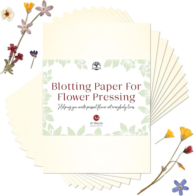 Blotting Paper for Flower Press by Berstuk  Large A4 Flower Press Paper  Highly Absorbent and Reusable Herbarium Paper  Pack of 10 Blotter Paper Sheets