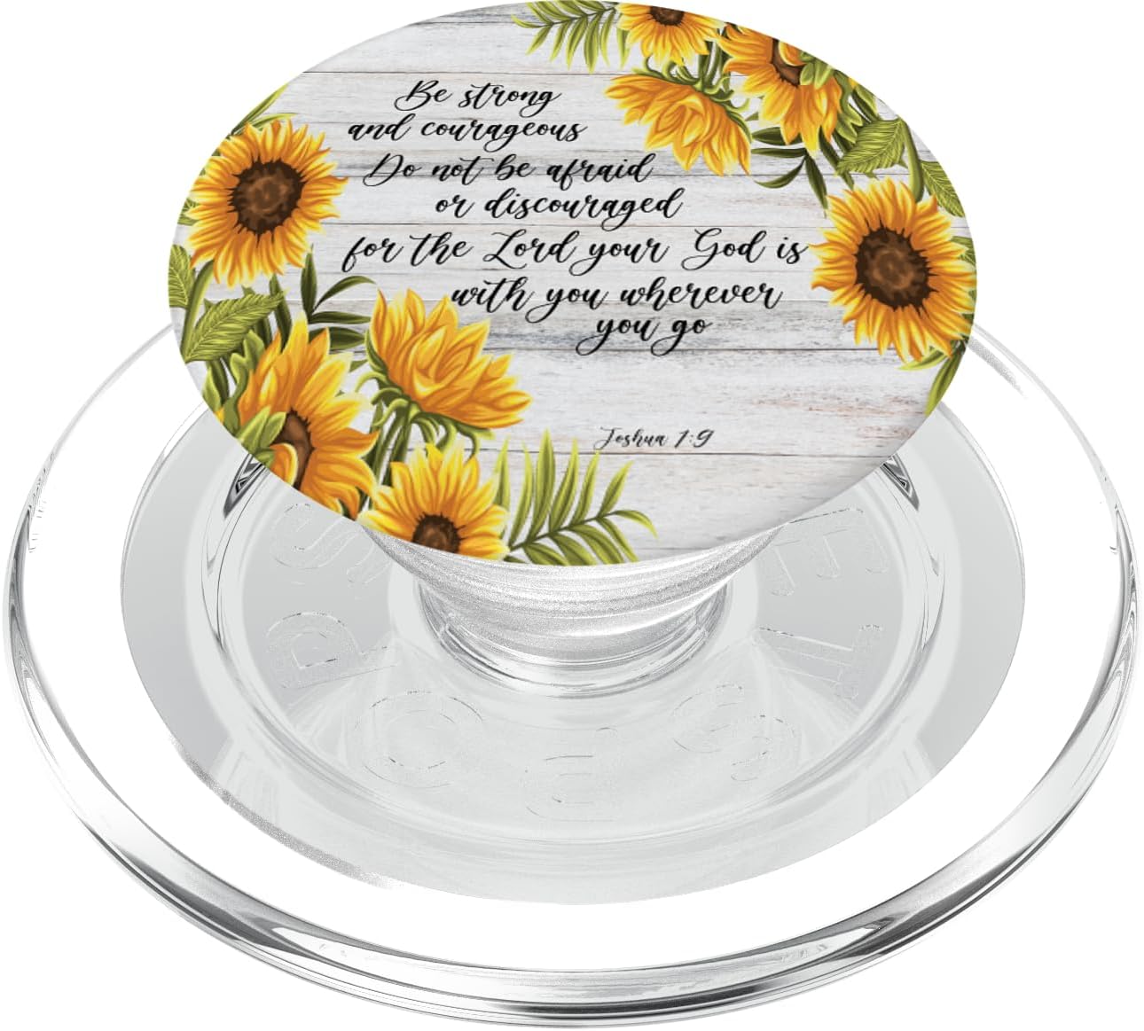 Joshua 1 9 Christian Bible Verse Sunflower Scripture Quote PopSockets PopWallet for MagSafe