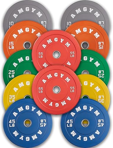 Miniatura 86 de 2 Inch Bumper Plates，10-500lbs，Barbell Rubber Olympic Weight Plates Set for Home Gym, Strength Training & Weight Lifting, Multiple Options