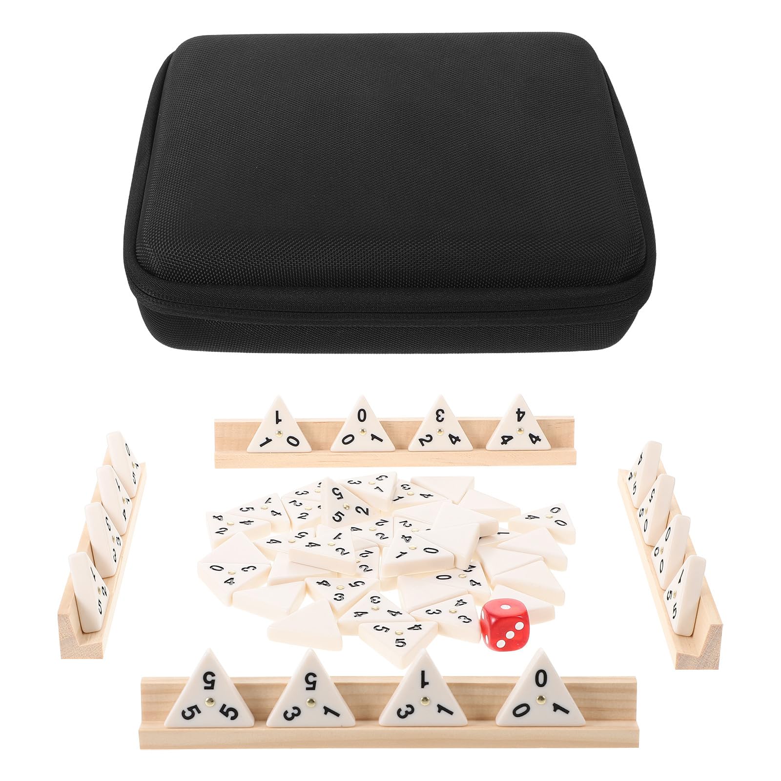 BESTonZON 1 set di gioco del domino triangolare con custodia da viaggio - Tessere triangolari Gioco da tavolo strategico portatile per adulti Bambini Giocatori Famiglia Cognitivo