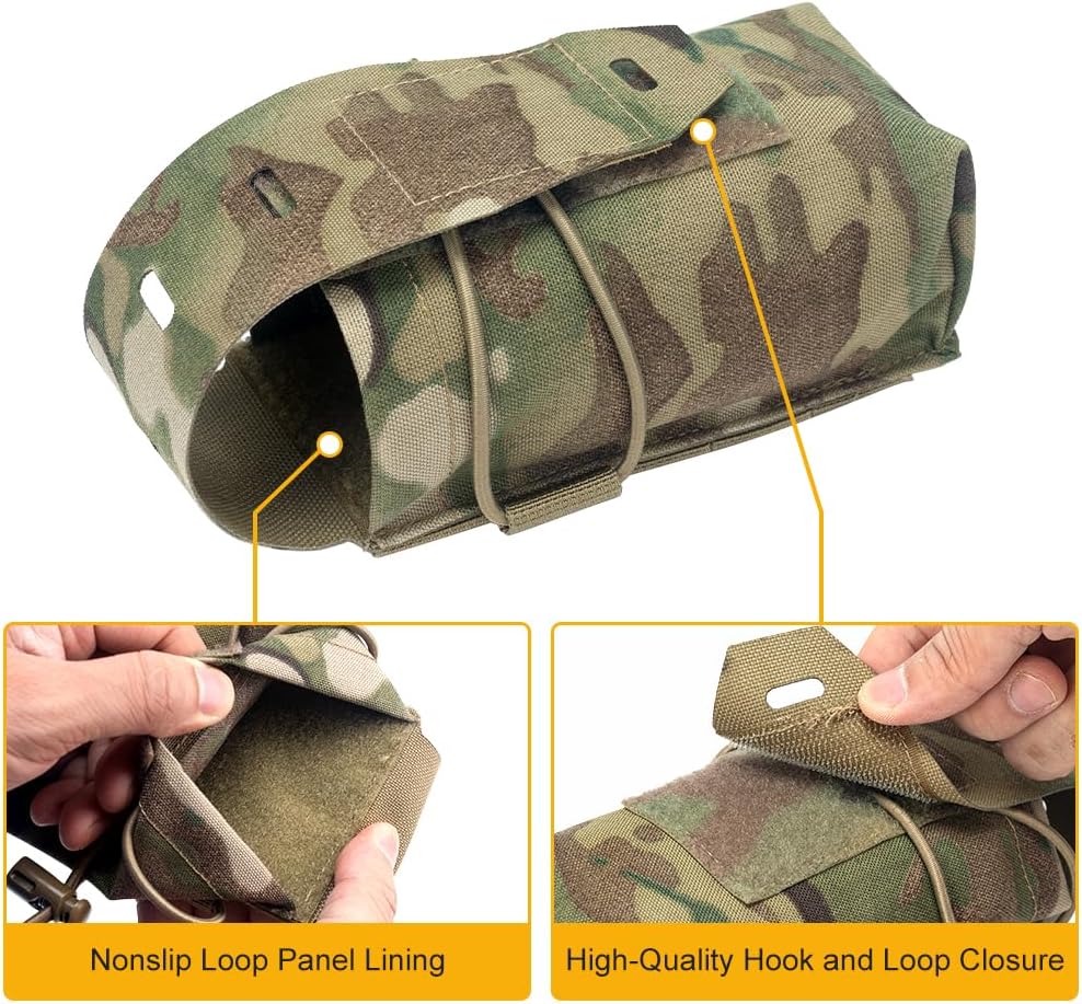 IDOGEAR Pochette de Chargeur Magnétique élastique Pochettes de magazines de 5,56 mm Porte-magazines à dessus ouvert Molle (Double-Camo