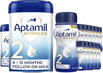 Aptamil Baby Milk FOM Monthly Milks Feeding Bundle - 2 x Advanced FOM 800g & 12 x Advanced FOM 200ml
