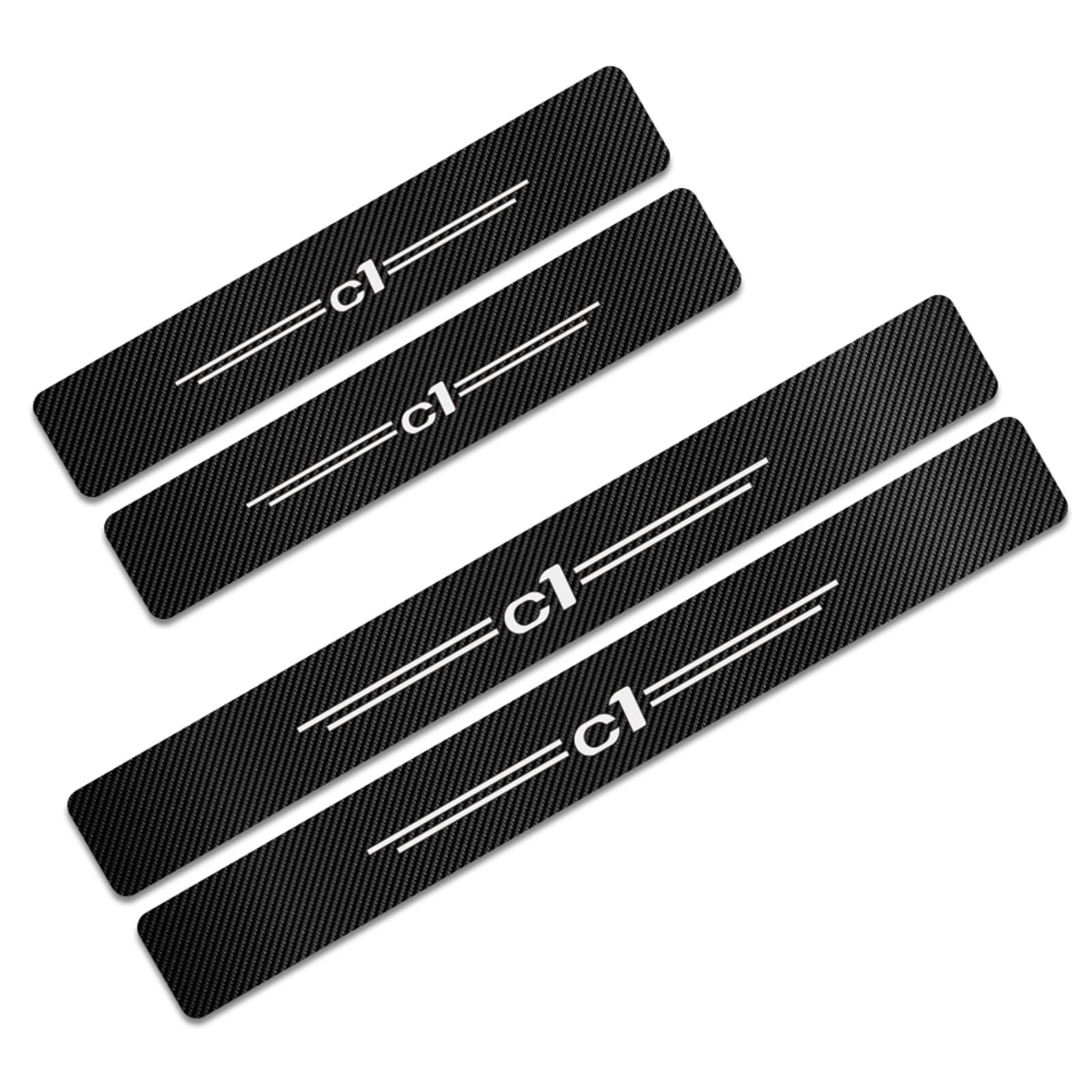 Symilov C1 4Pcs Car Door Sill Protector For Citr-Oen C2 C3 C4 C5 C6 C-Elysee Vts Xsara C-Crosser Berlingo Jumpy Nemo Car Threshold Scuff Plate Carbon Fiber Stickers Styling Accessories,