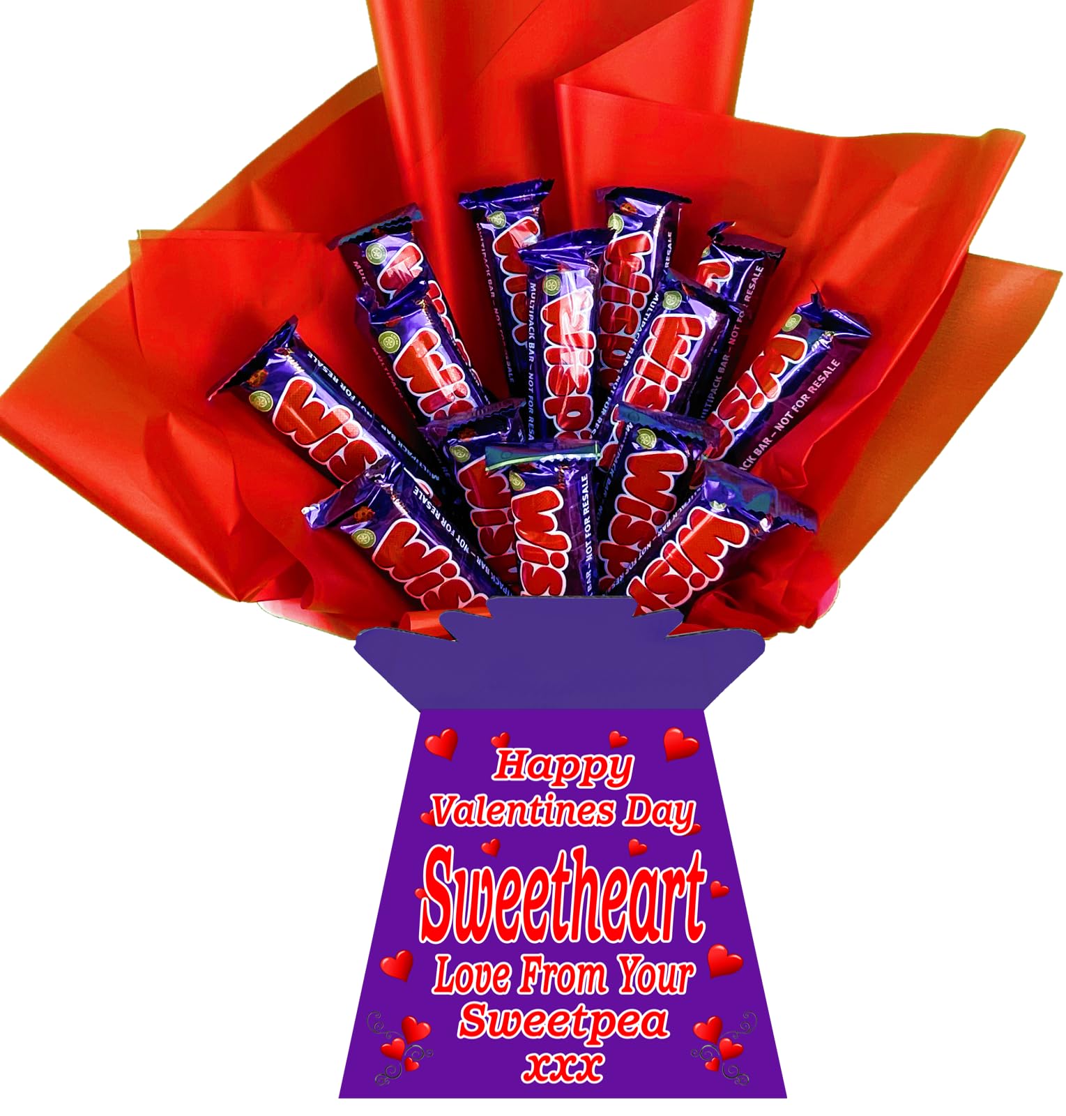 Personalised Luxury Chocolate Bouquet Hamper – Personalised Sweet Gift for Him or Her – Perfect for Birthdays, Christmas or Any Occasion (Compatible With WISPA)