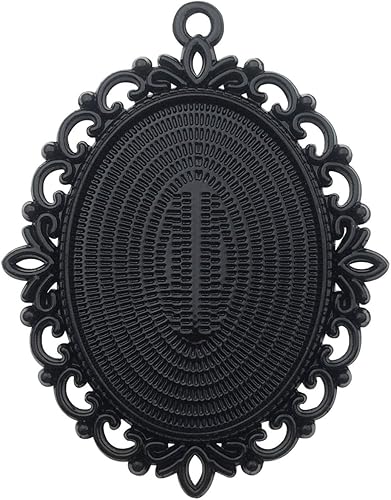 Miniatura 18 de 20pcs 0.709x0.984 in Oval Bisel Colgante Base Bandejas Cabujón Ajustes Bandejas Colgantes Espacios en Blanco 20pcs Mixto No Duplicado (M116) M116